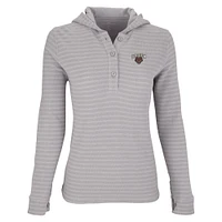 Women's Gray/White Brown Bears Baja Pullover Hoodie