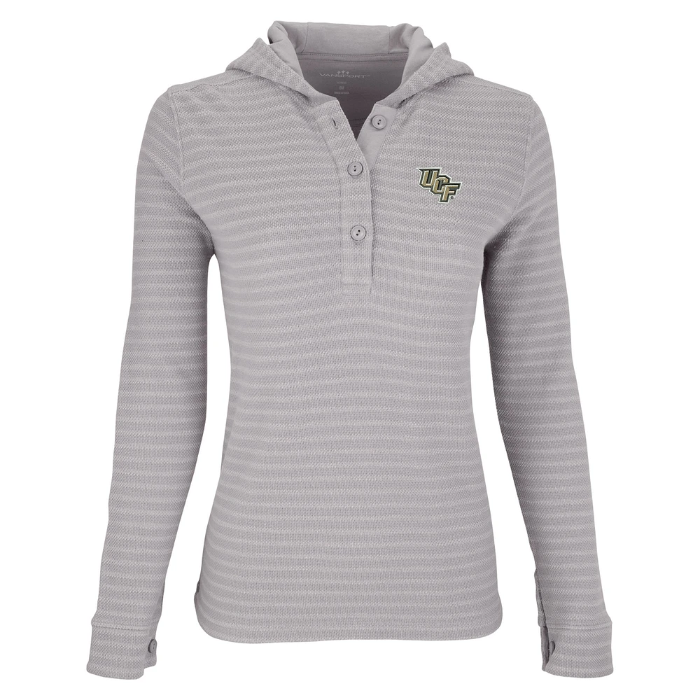 Women's Gray/White UCF Knights Baja Pullover Hoodie