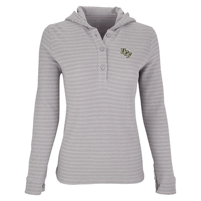 Women's Gray/White UCF Knights Baja Pullover Hoodie