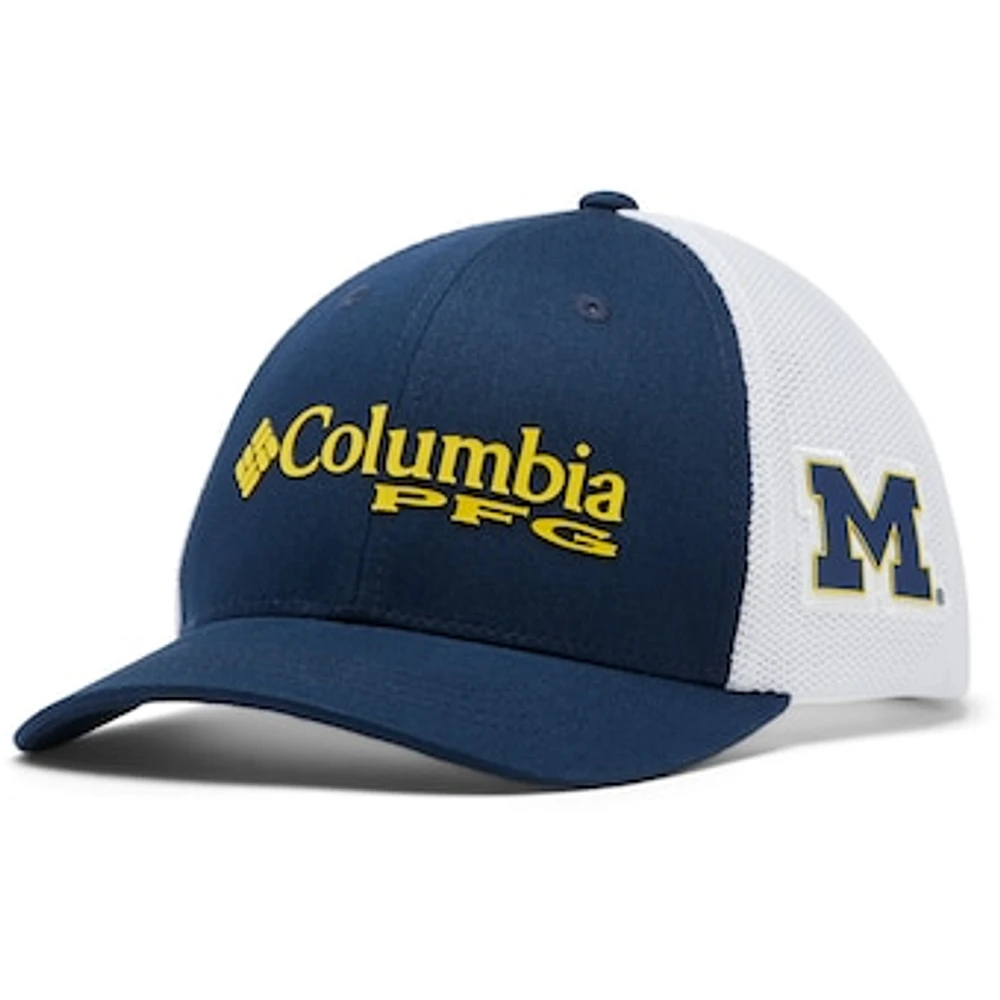 Youth Columbia Navy Michigan Wolverines Collegiate PFG Snapback Hat