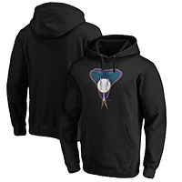 Men's Black Arizona Diamondbacks Cooperstown Collection Huntington Logo Fitted Pullover Hoodie
