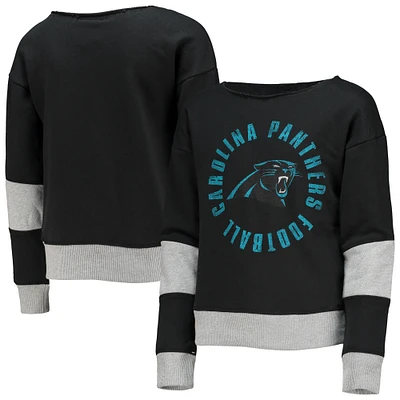 Girls Youth Black Carolina Panthers Fashion Long Sleeve Top