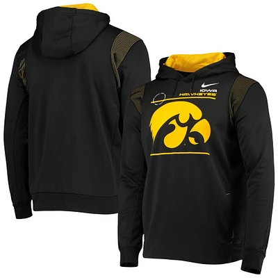 Men's Nike Black Iowa Hawkeyes 2021 Team Sideline Performance Pullover Hoodie