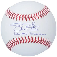 Shane Bieber Cleveland Indians Autographed Baseball with "2020 MLB Triple Crown" Inscription