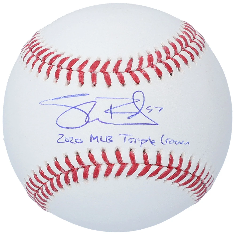 Shane Bieber Cleveland Indians Autographed Baseball with "2020 MLB Triple Crown" Inscription