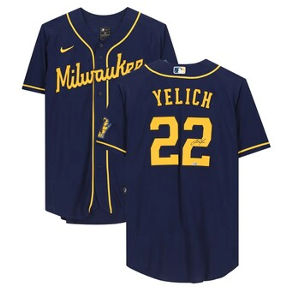 Christian Yelich Milwaukee Brewers Autographed Blue Alternate Nike Authentic Jersey