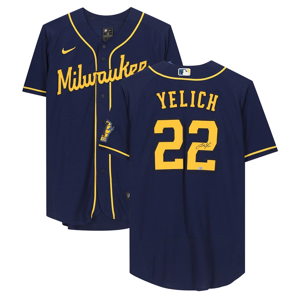 Christian Yelich Milwaukee Brewers Autographed Blue Alternate Nike Authentic Jersey