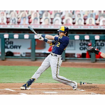 Christian Yelich Milwaukee Brewers Unsigned Hitting Photograph