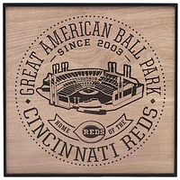 Cincinnati Reds 12'' x 12'' Team Framed Wood Stadium Sign