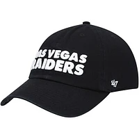 Men's '47 Black Las Vegas Raiders Clean Up Script Adjustable Hat