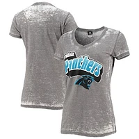 Women's 5th & Ocean by New Era Gray Carolina Panthers Burnout T-Shirt