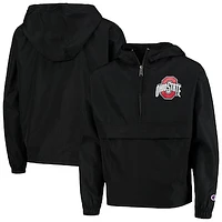 Youth Champion Black Ohio State Buckeyes Pack & Go Quarter-Zip Windbreaker Jacket