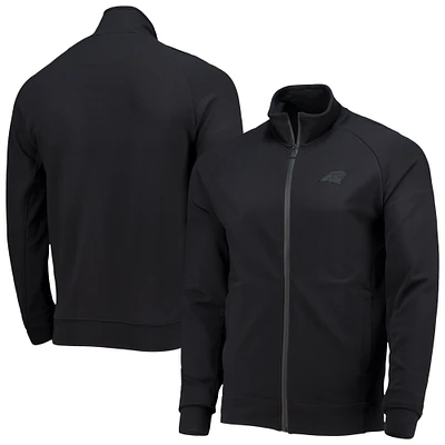 Men's 5th & Ocean by New Era Black Carolina Panthers 5th Raglan Tri-Blend Full-Zip Jacket