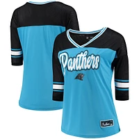 Women's 5th & Ocean by New Era Blue Carolina Panthers Mesh Long Sleeve T-Shirt