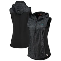 Women's Cutter & Buck Black Carolina Panthers Swish 1/2-Zip Vest