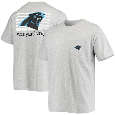 Men's Vineyard Vines Gray Carolina Panthers Block Pocket T-Shirt