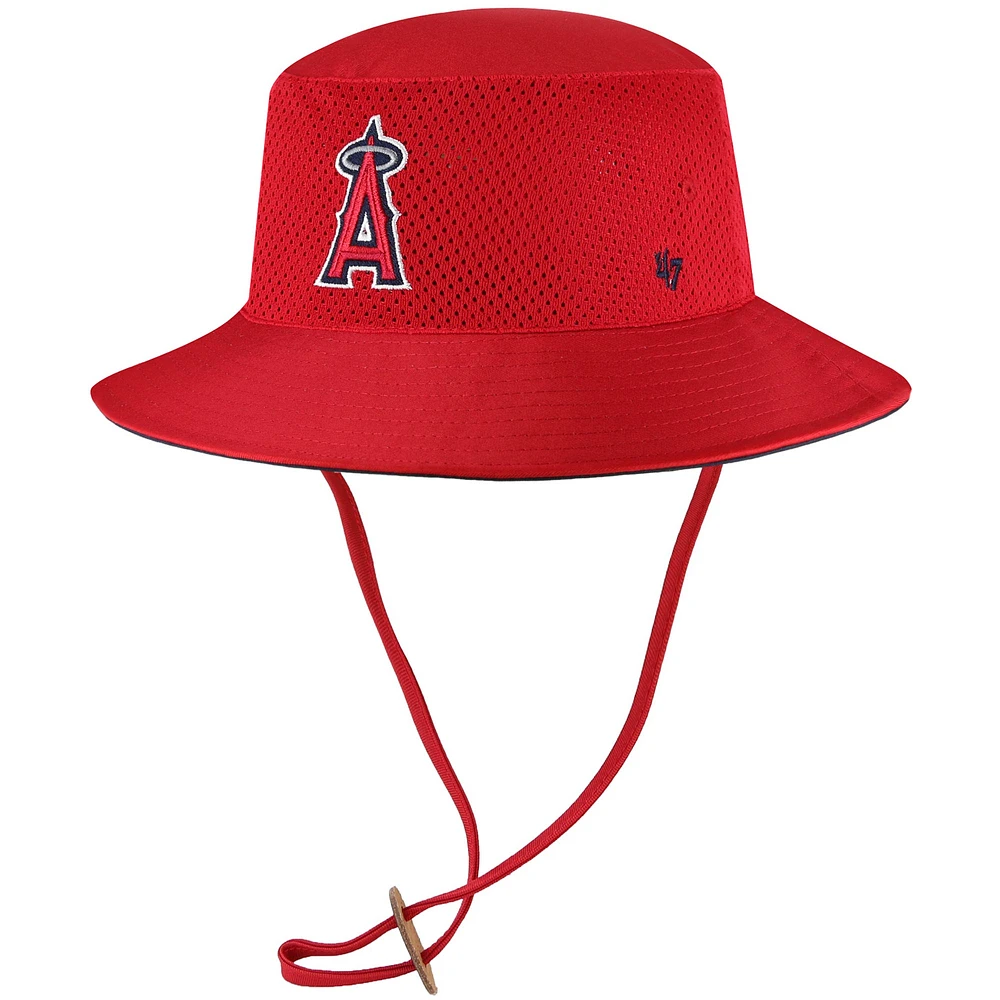 Men's '47 Red Los Angeles Angels Panama Pail Bucket Hat