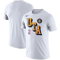 Men's Nike White Utah Jazz Courtside Performance Block T-Shirt