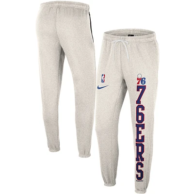 Men's Nike Ash/Royal Philadelphia 76ers 75th Anniversary Courtside Fleece Pants