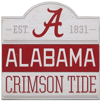 Alabama Crimson Tide 14'' x 14'' Team Bump Planked Wood Sign