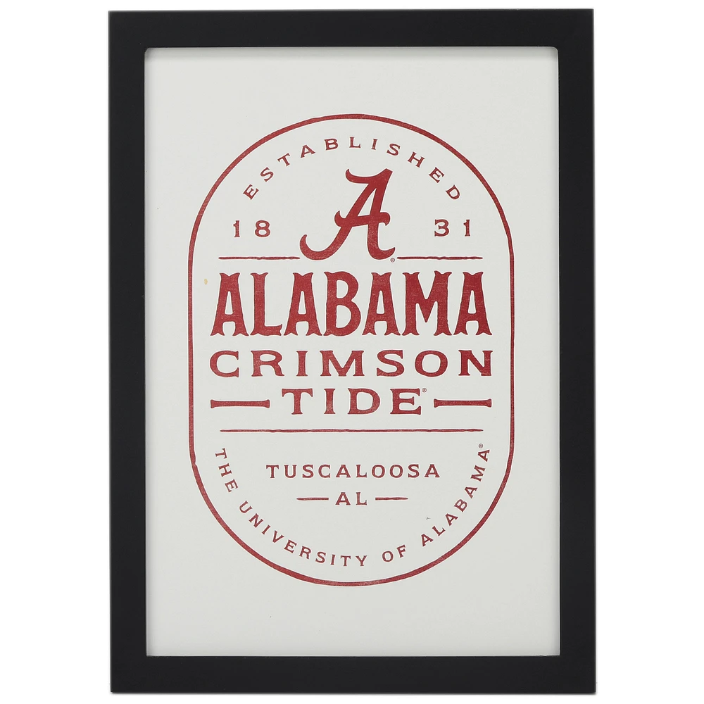 Alabama Crimson Tide 10'' x 14'' Team Framed Badge Sign