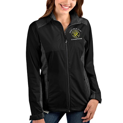 Women's Antigua Black/Heather Black Columbus Crew 2020 MLS Cup Champions Revolve Full-Zip Jacket