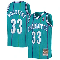 Youth Mitchell & Ness Alonzo Mourning Teal Charlotte Hornets 1992/93 Hardwood Classics Swingman Jersey