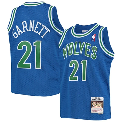 Youth Mitchell & Ness Kevin Garnett Blue Minnesota Timberwolves 1995-96 Hardwood Classics Swingman Jersey