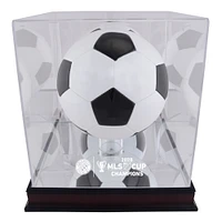 Columbus Crew 2020 MLS Cup Champions Mahogany Team Logo Soccer Ball Display Case