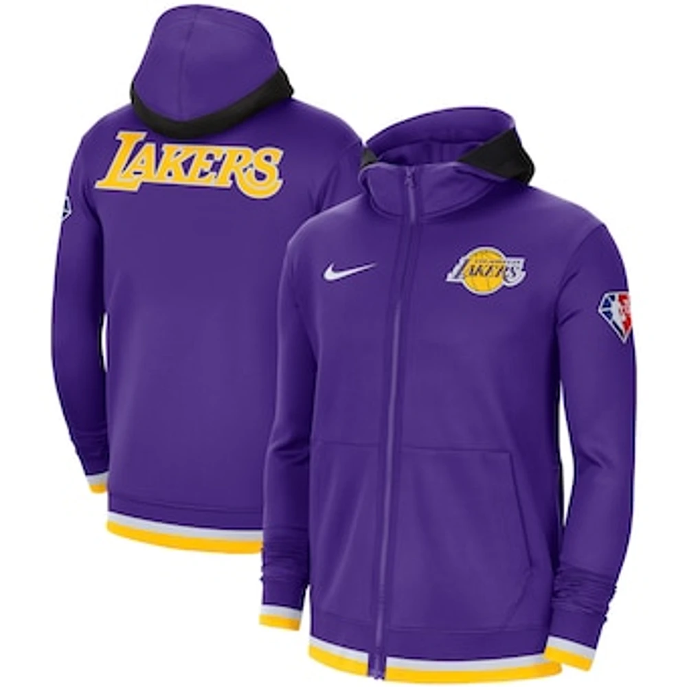 Men's Nike Purple Los Angeles Lakers 75th Anniversary Showtime Performance - Full-Zip Hoodie