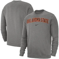 Men's Nike Heathered Gray Oklahoma State Cowboys Club Fleece Arch Pullover Sweatshirt