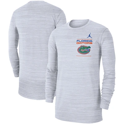 Men's Jordan Brand White Florida Gators 2021 Sideline Velocity Space-Dye Performance Long Sleeve T-Shirt