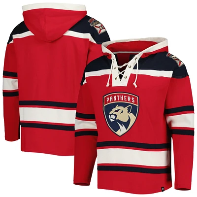 Men's '47 Red Florida Panthers Superior Lacer Pullover Hoodie