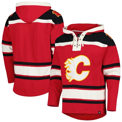 Men's '47 Red Calgary Flames Superior Lacer Pullover Hoodie