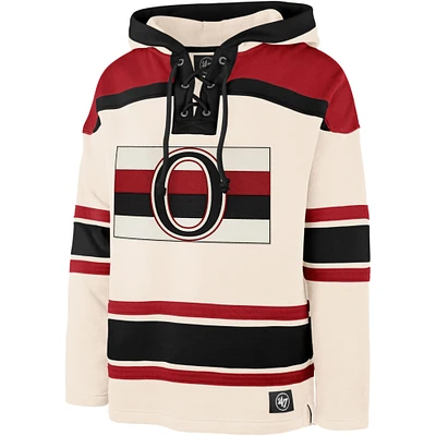 Men's '47 Cream Ottawa Senators Superior Lacer Pullover Hoodie