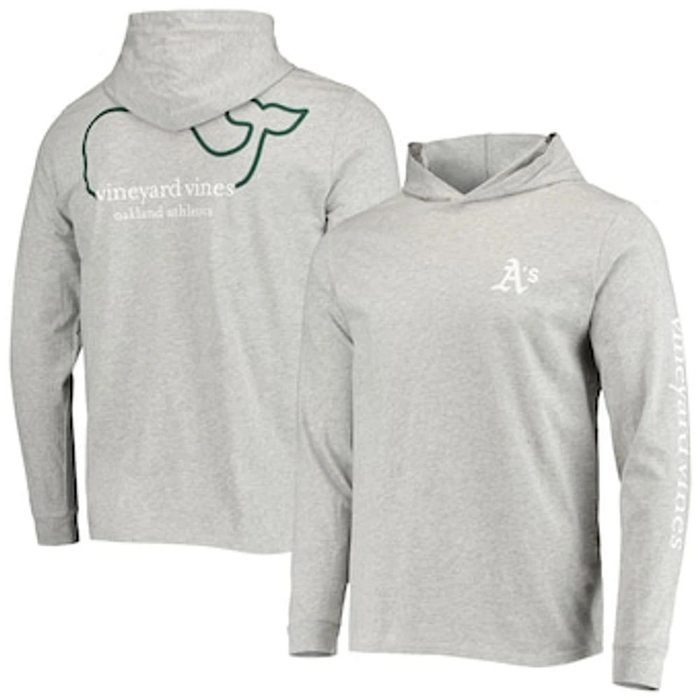 Men's Vineyard Vines Heathered Gray Oakland Athletics Logo Hoodie Long Sleeve T-Shirt