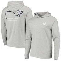 Men's Vineyard Vines Heathered Gray Washington Nationals Logo Hoodie Long Sleeve T-Shirt