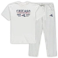 Men's Concepts Sport White/Navy Chicago White Sox Big & Tall Pinstripe Sleep Set