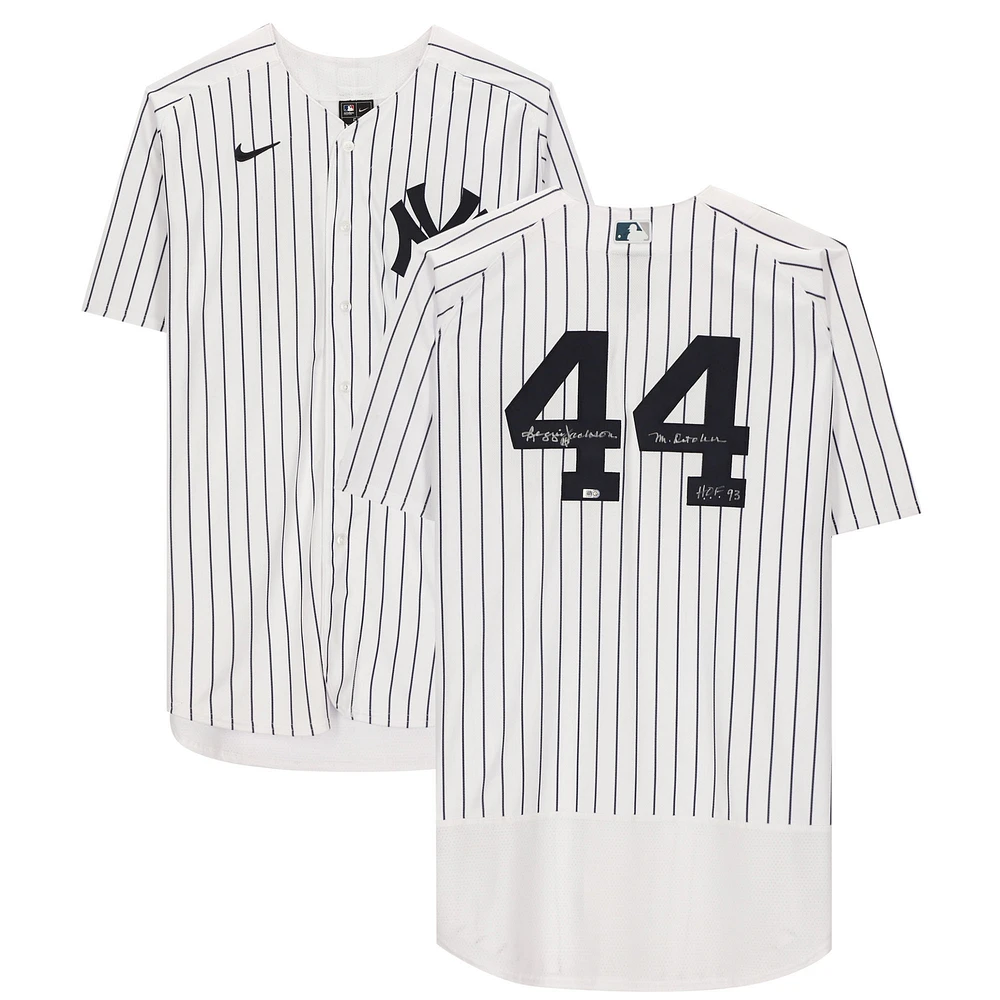 Reggie Jackson New York Yankees Autographed White Nike Replica Jersey with Multiple Inscriptions