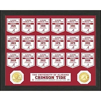 Highland Mint Alabama Crimson Tide 18-Time Football National Champions 12'' x 15'' Bronze Coin Collection