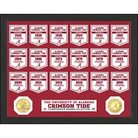Highland Mint Alabama Crimson Tide 18-Time Football National Champions 12'' x 15'' Bronze Coin Collection