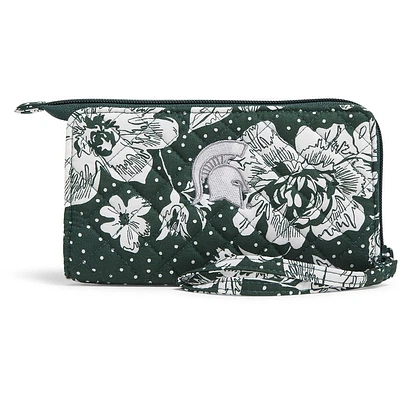 Vera Bradley Michigan State Spartans Rain Garden Front-Zip Wristlet