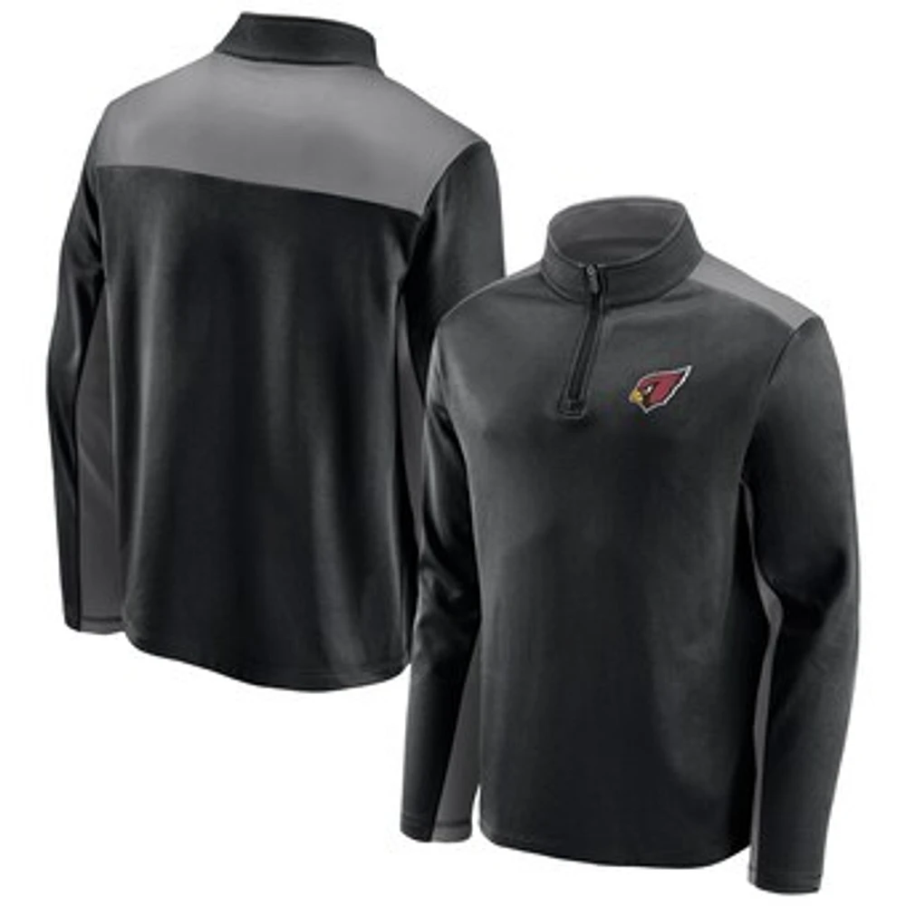 Men's Fanatics Black/Gray Arizona Cardinals Quarter-Zip Jacket