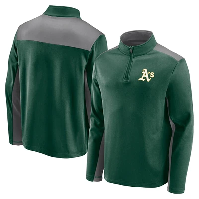 Men's Green Oakland Athletics Team Primary Logo Quarter-Zip Jacket