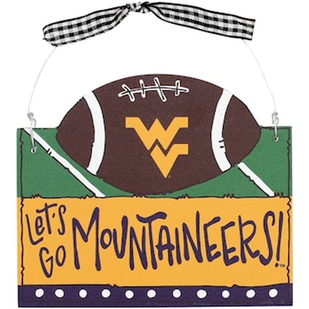 West Virginia Mountaineers Logo Football Ornament