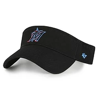 Men's '47 Black Miami Marlins Clean Up Adjustable Visor