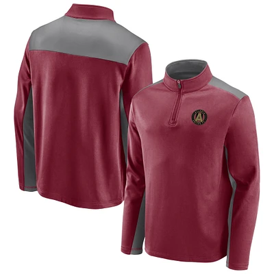 Men's Fanatics Red Atlanta United FC Primary Logo 1/4-Zip Fleece Jacket