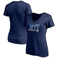 Women's Fanatics Navy Winnipeg Jets Plus Mascot Bounds V-Neck T-Shirt