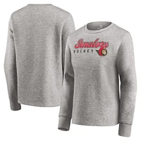 Women's Fanatics Heathered Gray Ottawa Senators Fan Favorite Script Pullover Sweatshirt