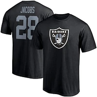 Men's Fanatics Josh Jacobs Black Las Vegas Raiders Player Icon Name & Number T-Shirt